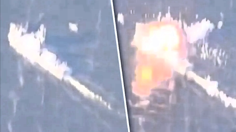 Russisches Kriegsschiff explodiert nach Bombenabwurf! Schmachvolles Video für Wladimir Putin aufgetaucht 